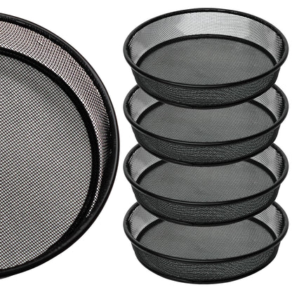 Woodside 4 Pack Universal Metal Mesh Bird Seed & Nut Dishes – Replacement Garden Bird Feeder Trays
