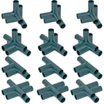Woodside 24 Pack 16mm Heavy Duty Greenhouse Frame Connectors – Green Plastic Joints for Garden Structures