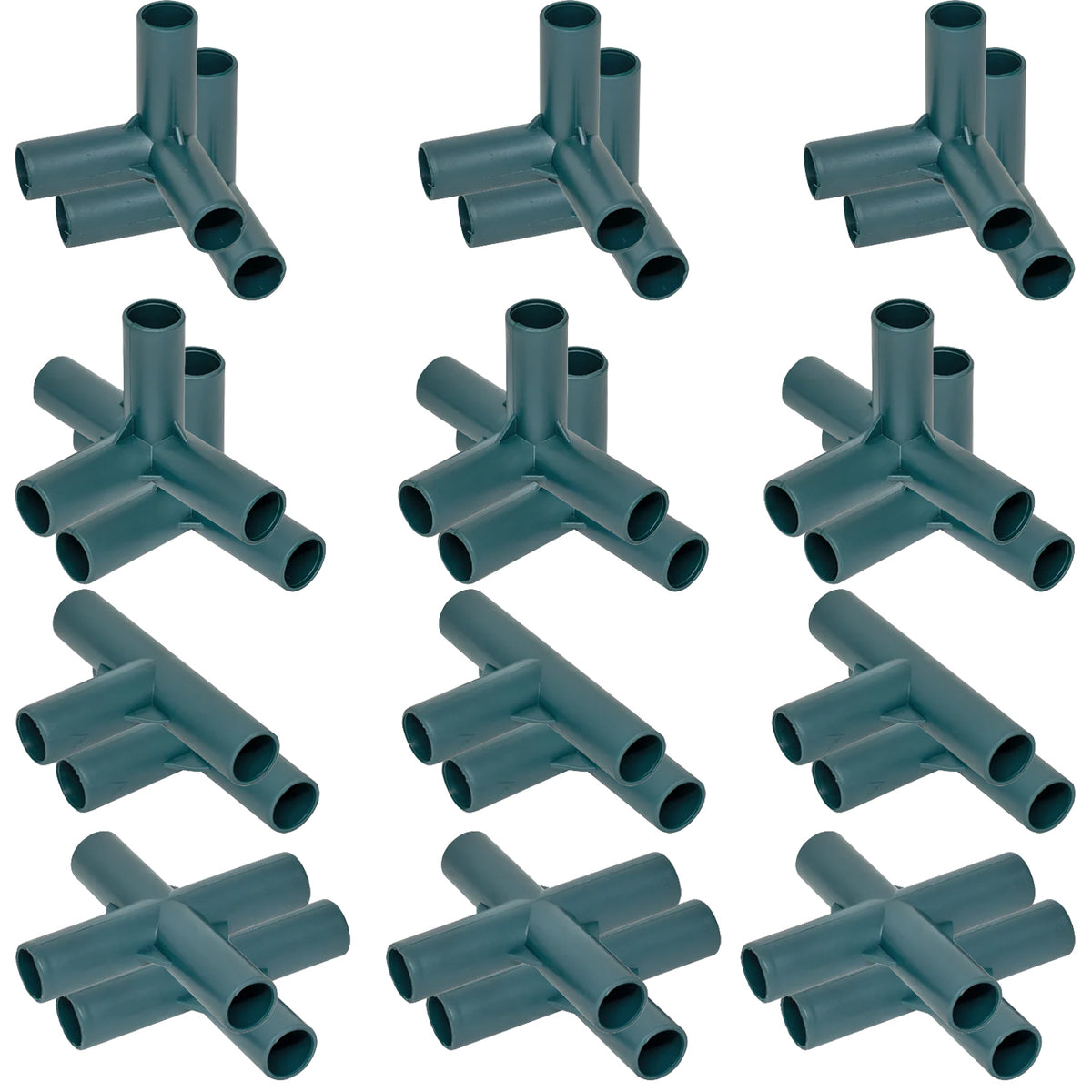 Woodside 24 Pack 16mm Heavy Duty Greenhouse Frame Connectors – Green Plastic Joints for Garden Structures