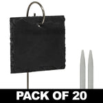 Woodside 20 Pack Slate Plant & Flower Markers with Stainless Steel Rods – Garden & Plant Stall Labels