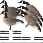 Nitehawk 6 Pack Large Canada Goose Decoys – Full Body Sitting & Feeding Geese with Stakes for Field Use