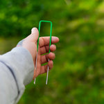 Woodside 200 Pack Half Green Heavy Duty U-Pins – Galvanised Steel Fixings for Artificial Grass, Turf & Weed Membrane