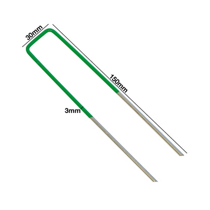 Woodside 200 Pack Half Green Heavy Duty U-Pins – Galvanised Steel Fixings for Artificial Grass, Turf & Weed Membrane