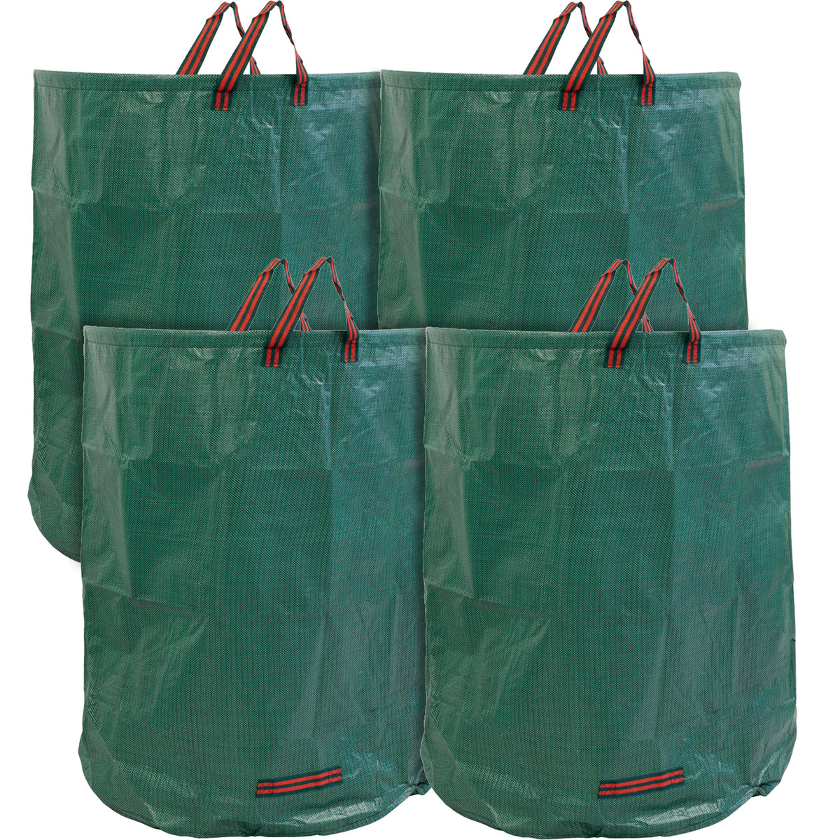 Woodside 4 x 500L Heavy Duty Garden Waste Bags – Reusable Polypropylene Sacks with Strong Handles, 2000L Total Capacity