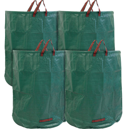 Woodside 4 x 500L Heavy Duty Garden Waste Bags – Reusable Polypropylene Sacks with Strong Handles, 2000L Total Capacity