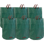 Woodside 6 x 500L Heavy Duty Garden Waste Bags – Reusable Polypropylene Sacks with Strong Handles, 3000L Total Capacity