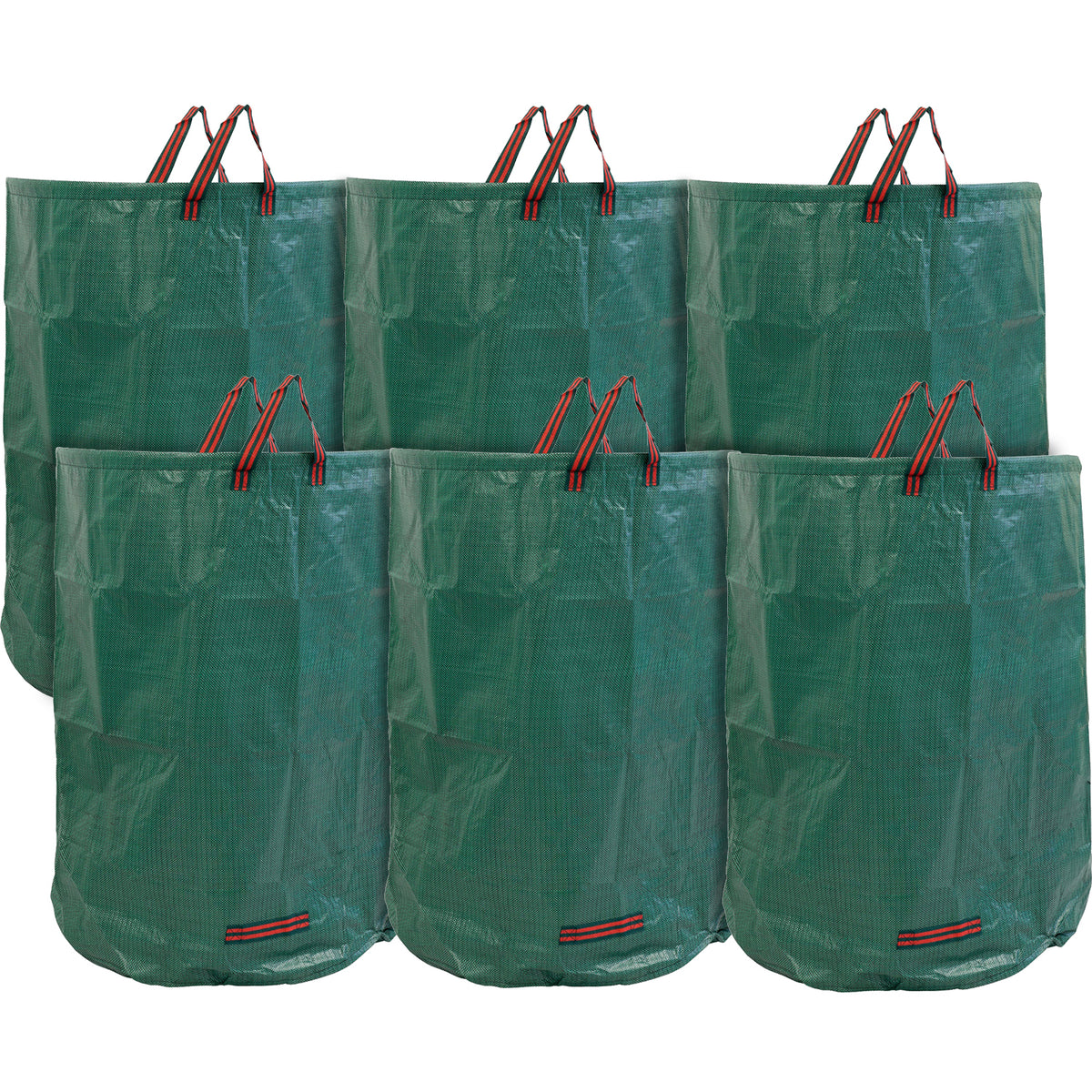 Woodside 6 x 500L Heavy Duty Garden Waste Bags – Reusable Polypropylene Sacks with Strong Handles, 3000L Total Capacity