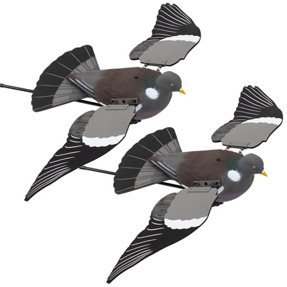 Nitehawk 2 x Full Body Painted Flying Pigeon Decoys – Realistic Moving Wings for Hunting & Shooting