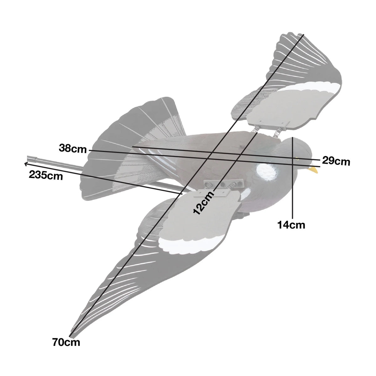 Nitehawk 2 x Full Body Painted Flying Pigeon Decoys – Realistic Moving Wings for Hunting & Shooting