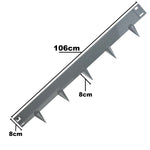 Woodside 10m Grey Lawn Border Edging Set – 10 x 1m Flexible Powder-Coated Steel Panels with Spikes for Garden Borders