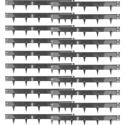 Woodside 20m Black Lawn Border Edging Set – 20 x 1m Flexible Powder-Coated Steel Panels with Spikes for Garden Borders