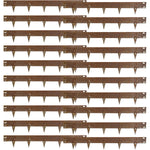 Woodside 20m Rust Finish Lawn Border Edging Set – 20 x 1m Flexible Steel Panels with Spikes for Flower Beds, Paths and Borders