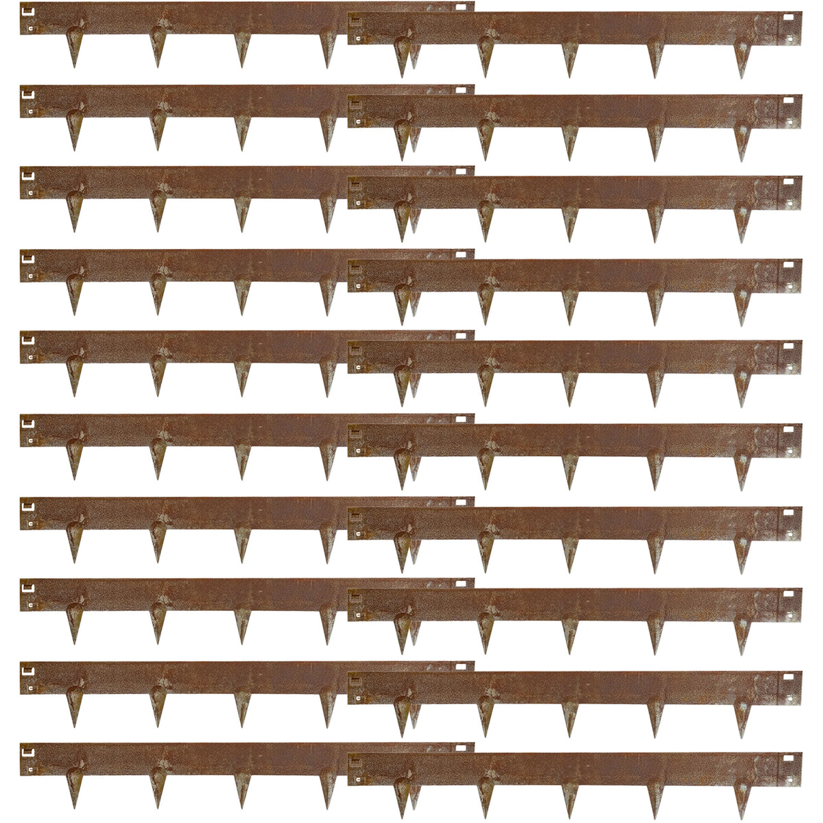 Woodside 20m Rust Finish Lawn Border Edging Set – 20 x 1m Flexible Steel Panels with Spikes for Flower Beds, Paths and Borders