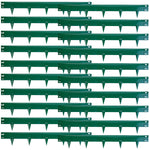 Woodside 20m Green Lawn Border Edging Set – 20 x 1m Flexible Powder-Coated Steel Panels with Spikes for Flower Beds and Paths