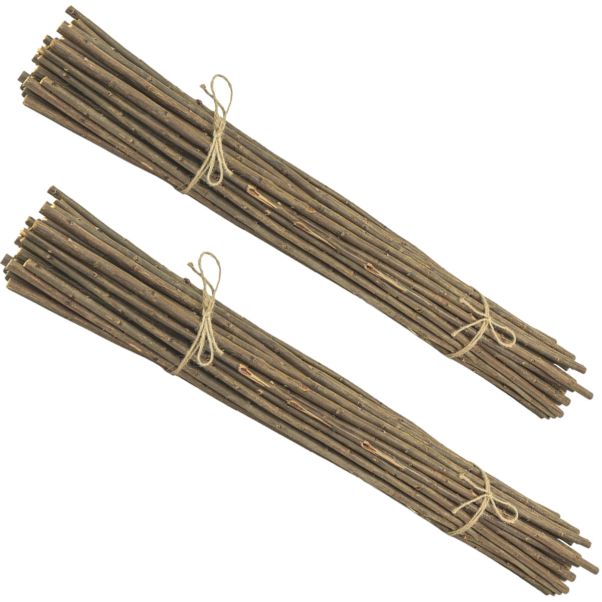 Woodside 100 Pack Willow Pea & Bean Support Sticks 90cm – Natural Garden Canes for Climbing Plants, Allotments and Vegetables