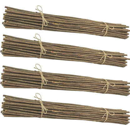Woodside 200 Pack Willow Pea & Bean Support Sticks 90cm – Natural Garden Canes for Climbing Plants, Allotments and Vegetables