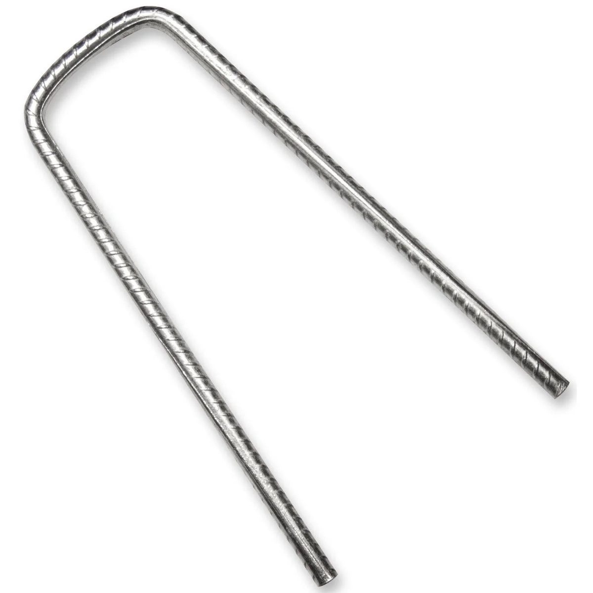 Woodside 100 Pack 6mm Heavy Duty Galvanised Rebar U-Pins – Strong Garden Fixing Pegs for Artificial Grass, Turf and Weed Membrane