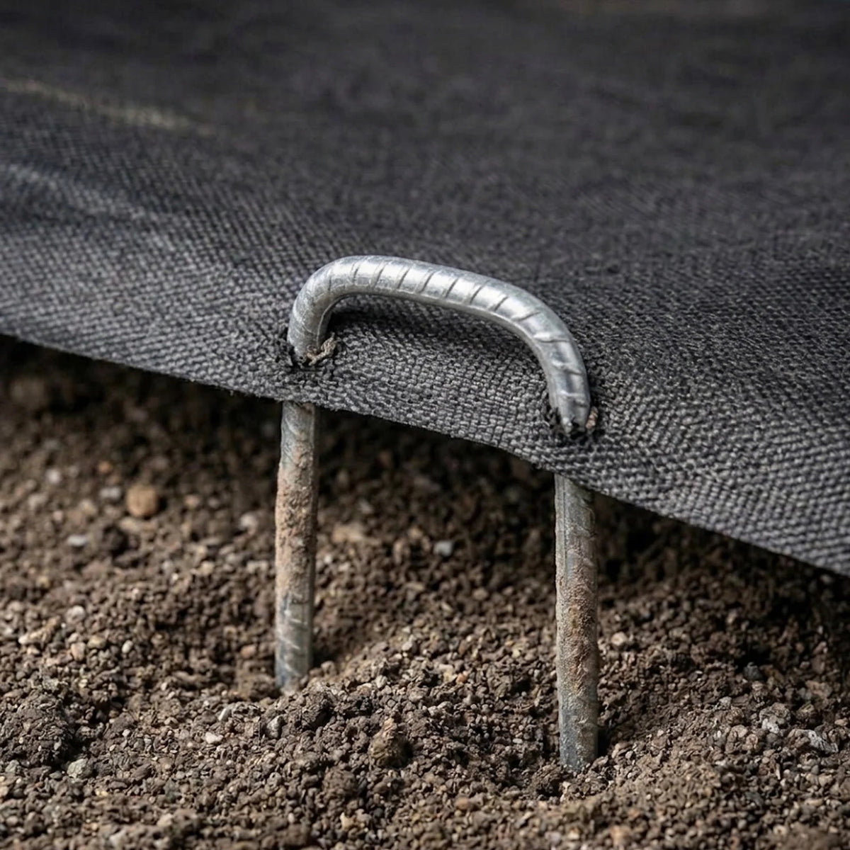 Woodside 200 Pack 6mm Heavy Duty Galvanised Rebar U-Pins – Strong Garden Fixing Pegs for Artificial Grass, Turf and Weed Membrane