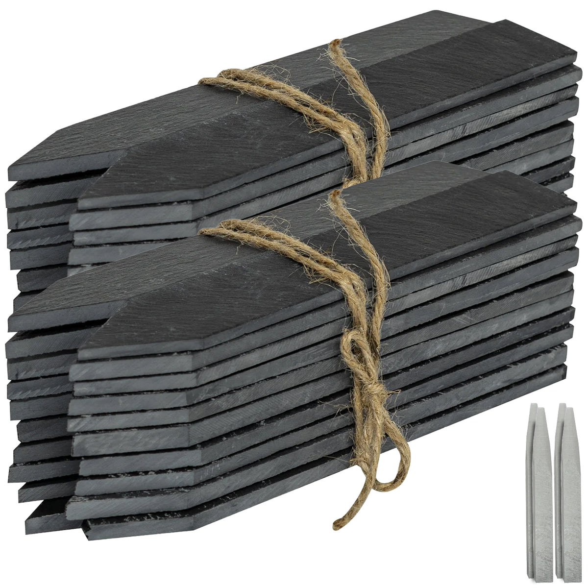 Woodside 40 Pack Slate Garden Markers & Chalk Set – Reusable Plant Labels for Flowers, Herbs & Vegetables