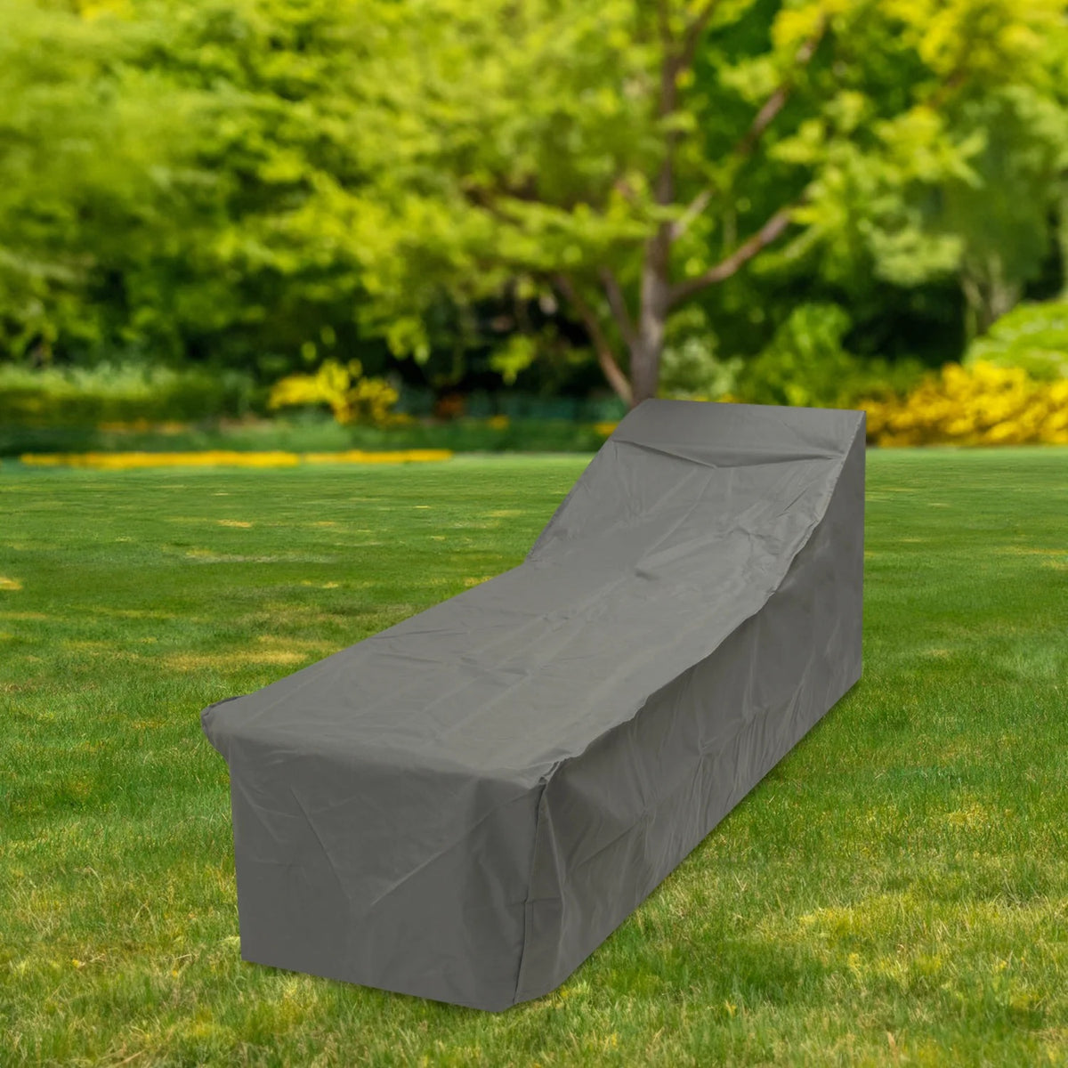 Oxbridge 2 Pack Grey Outdoor Sunbed Covers 204 x 69 x 44–76cm – Waterproof Heavy Duty Garden Furniture Protection with 5-Year Guarantee