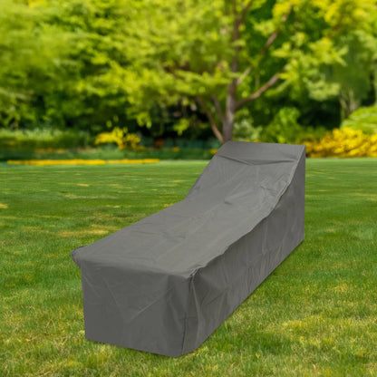 Oxbridge 2 Pack Grey Outdoor Sunbed Covers 204 x 69 x 44–76cm – Waterproof Heavy Duty Garden Furniture Protection with 5-Year Guarantee