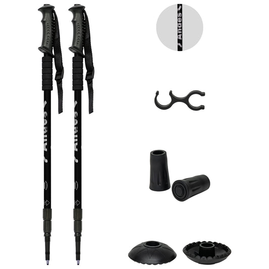 Pair of Telescopic Walking Poles Sticks Extending Adjustable Antishock Hiking