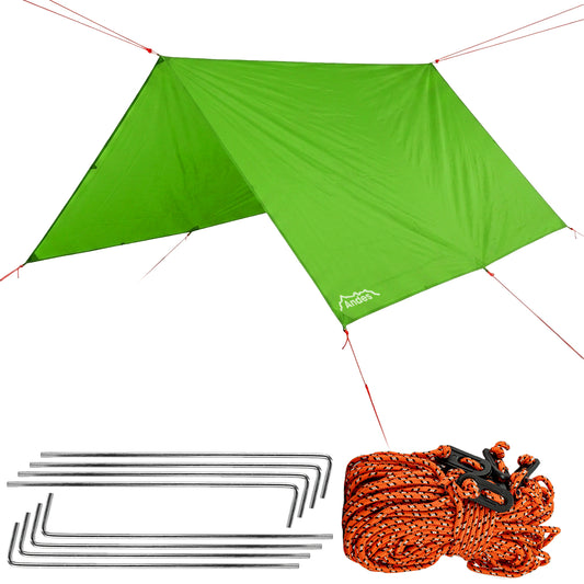 Andes Waterproof Camping Tarpaulin, 3m x 3m with Pegs & Guylines Included