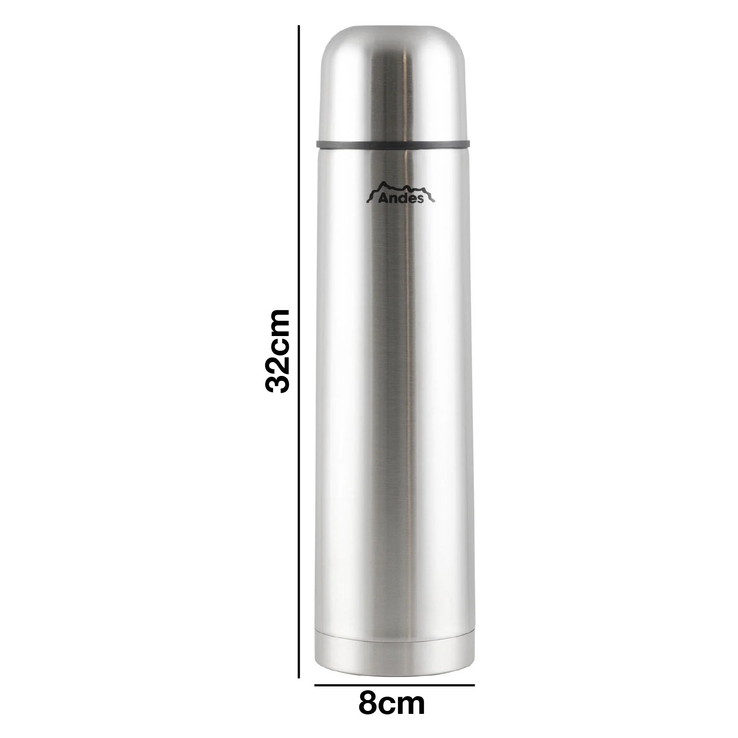 Andes 1L Stainless Steel Insulated Vacuum Travel Tea/Coffee Thermos Flask Bottle