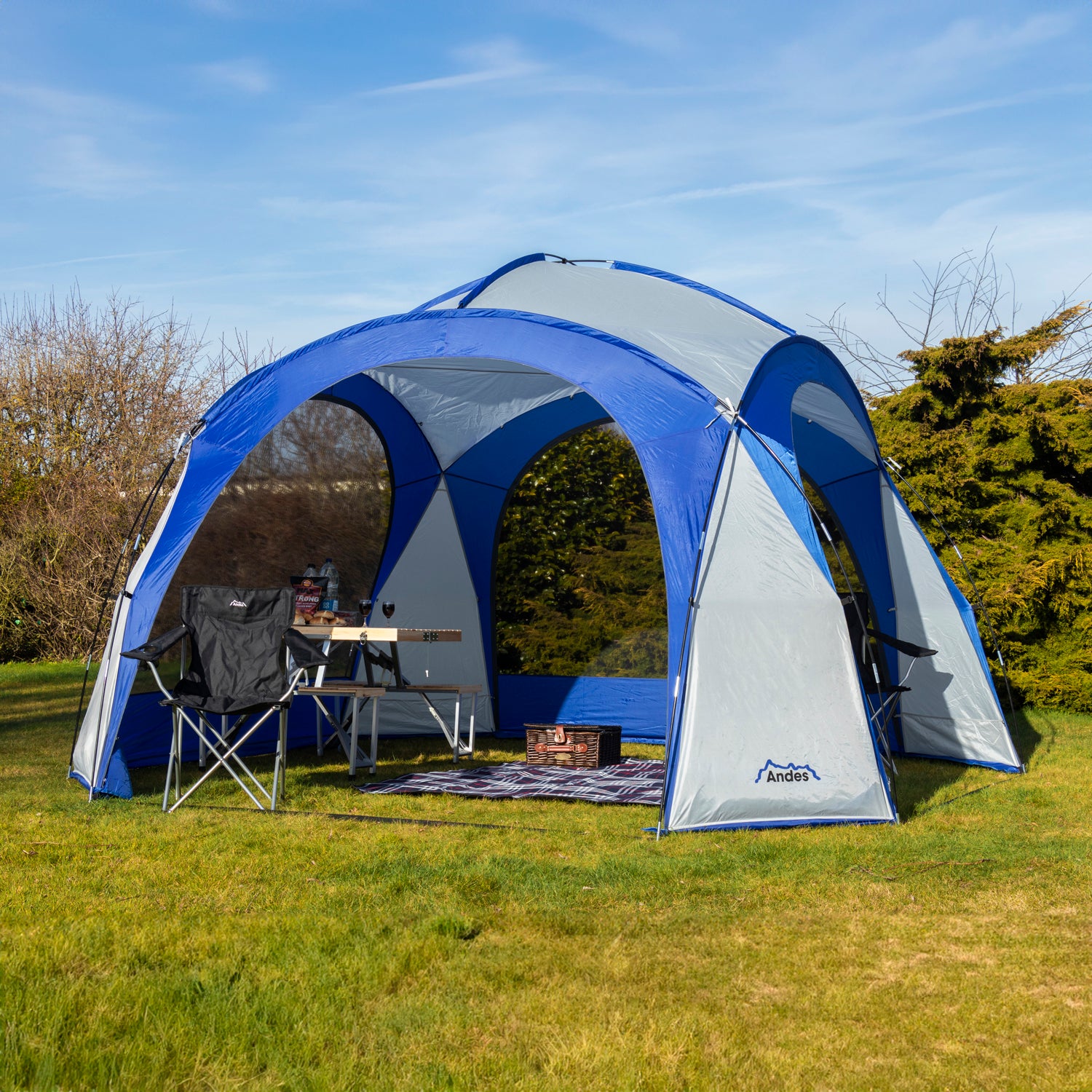 Andes Outdoor Camping Dome Shelter 3.65m x 3.65m Event Marquee Gazebo