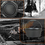 Andes Camping Cast Iron Dutch Oven & Tripod