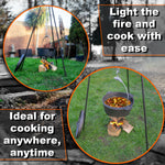 Andes Camping Cast Iron Dutch Oven & Tripod