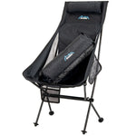Andes Ultra Lightweight Folding High Back Camping Chairs 2 Pack | Outdoor Chairs with Drinks Holders & Carry Bags