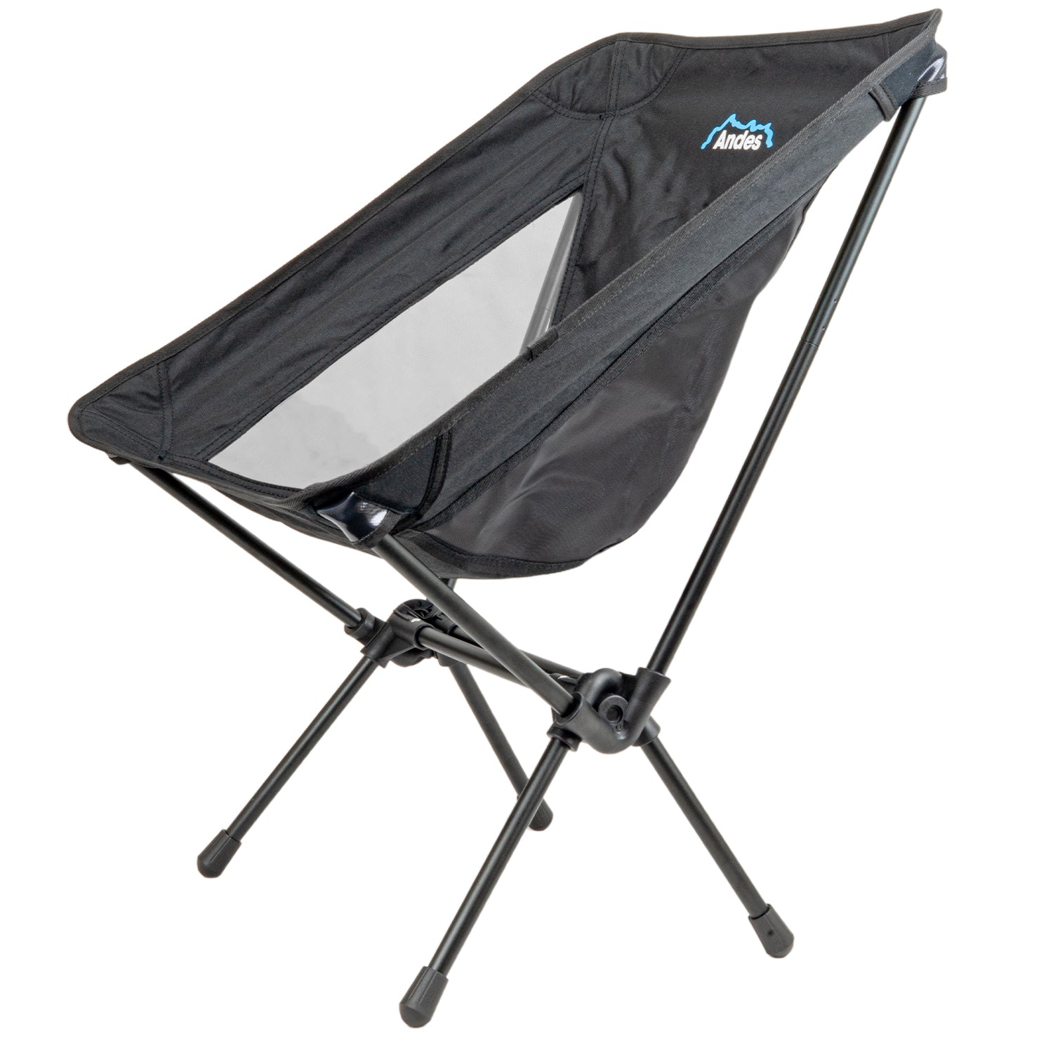 Andes Ultra Lightweight Folding Low Back Camping Chairs 2 Pack | Compact Aluminium Outdoor Chairs with Carry Bags
