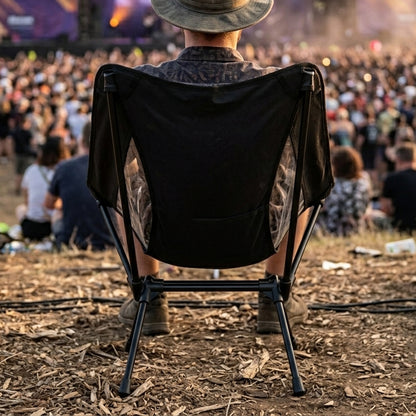 Andes Ultra Lightweight Folding Low Back Camping Chair | Compact Aluminium Outdoor Chair with Carry Bag