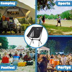 Andes Ultra Lightweight Folding Low Back Camping Chairs 2 Pack | Compact Aluminium Outdoor Chairs with Carry Bags