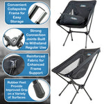 Andes Ultra Lightweight Folding Low Back Camping Chair | Compact Aluminium Outdoor Chair with Carry Bag
