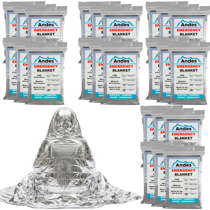 Emergency Silver Foil Survival Blanket 24 Pack | Reflective Outdoor Cover