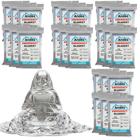 Emergency Silver Foil Survival Blanket 24 Pack | Reflective Outdoor Cover