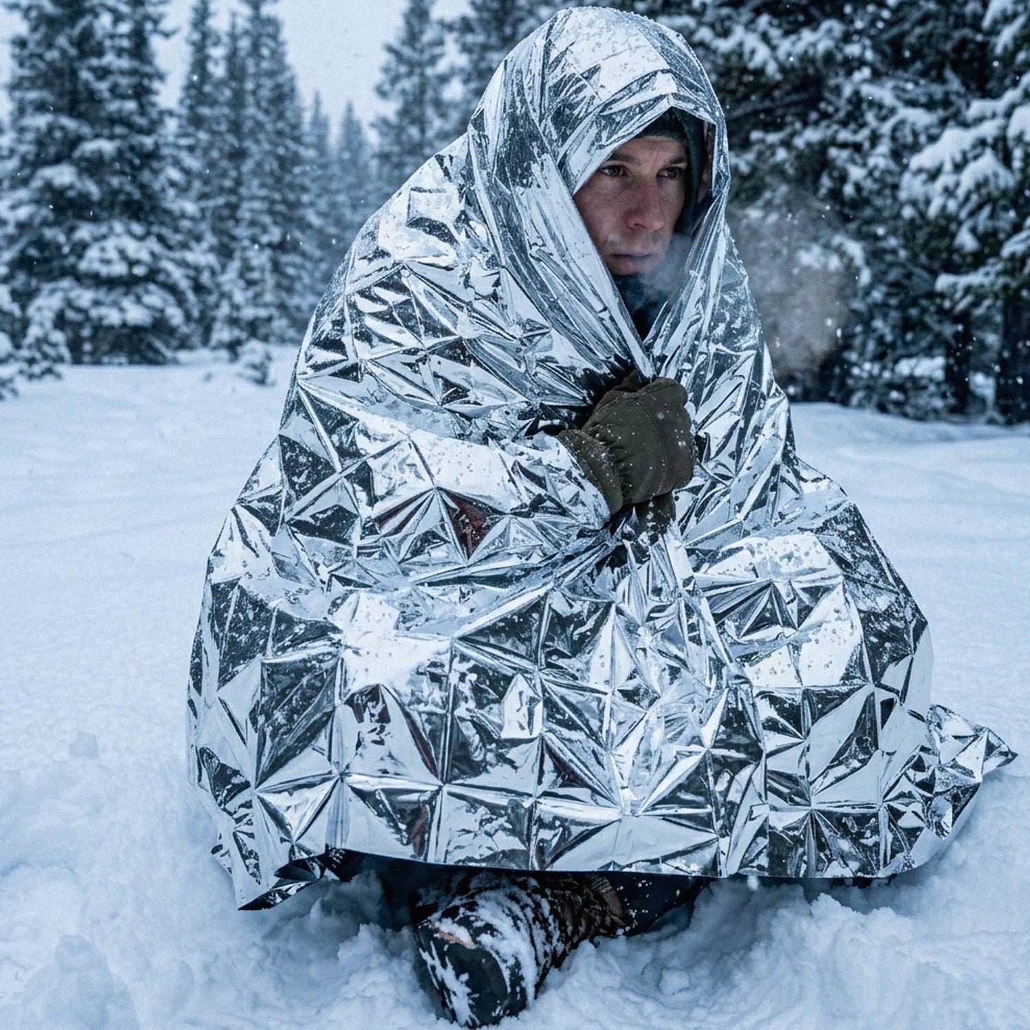 Emergency Silver Foil Survival Blanket 12 Pack | Reflective Outdoor Cover