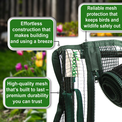 Woodside Protective Fruit & Veg Anti Bird/Insect/Wildlife Cage, Plant/Crop Cover, 200x120x160cm