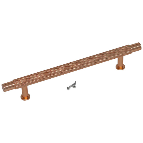 Hausen Brass Knurled T-Bar Handle for Kitchen Cupboards, Cabinets, Drawers