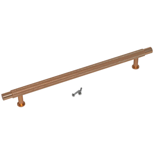 Hausen Brass Knurled T-Bar Handle for Kitchen Cupboards, Cabinets, Drawers