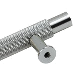 Hausen Chrome Knurled T-Bar Handle for Kitchen Cupboards, Cabinets, Drawers