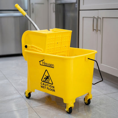 Hausen Kentucky Floor Mop Bucket with Wheels | Removable Mop Wringer