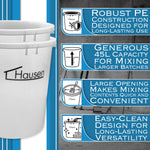 Hausen 45L Heavy Duty Mixing Bucket 4 Pack | Large Construction & Plaster Mixing Tub