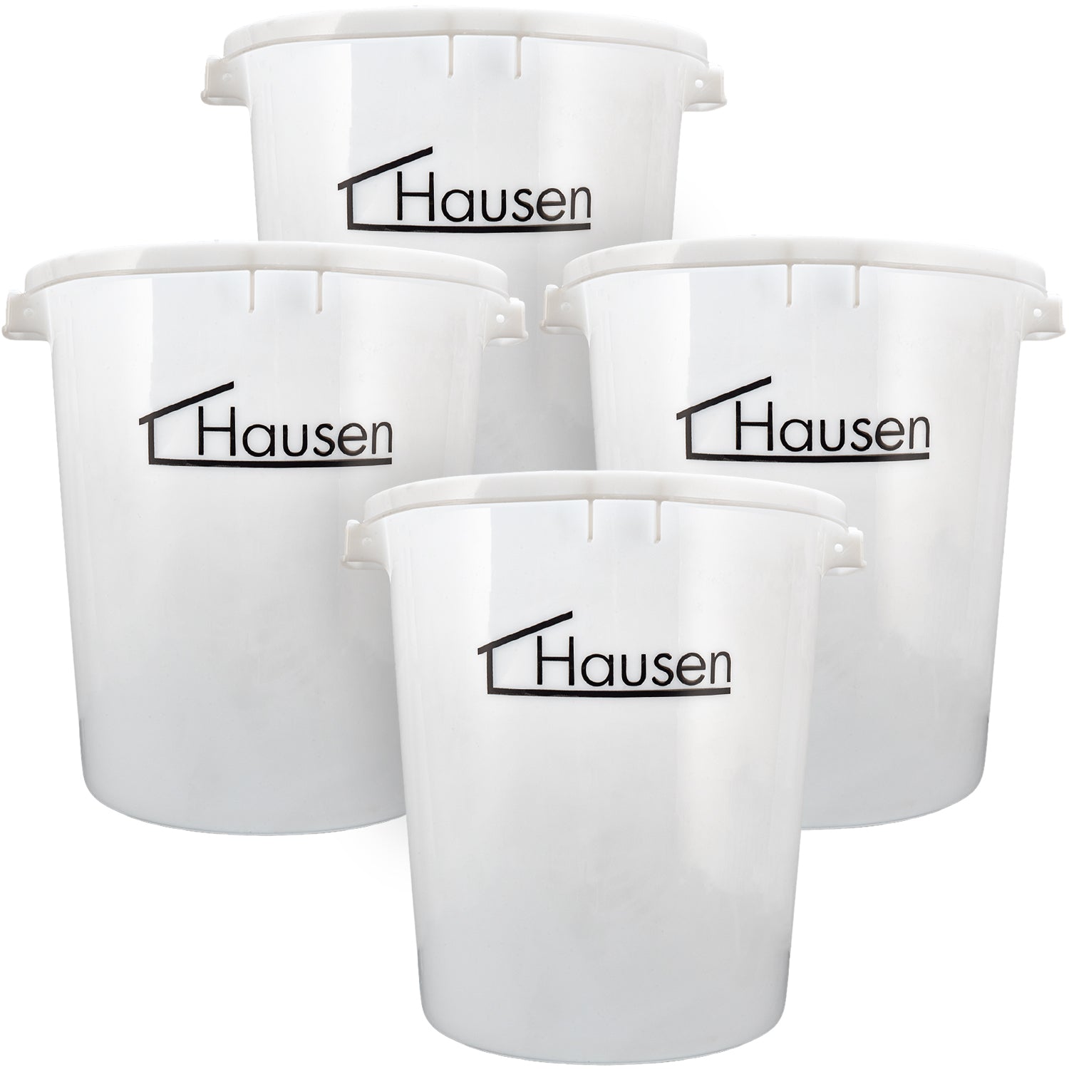 Hausen 45L Heavy Duty Mixing Bucket 4 Pack | Large Construction & Plaster Mixing Tub