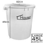 Hausen 45L Heavy Duty Mixing Bucket 4 Pack | Large Construction & Plaster Mixing Tub