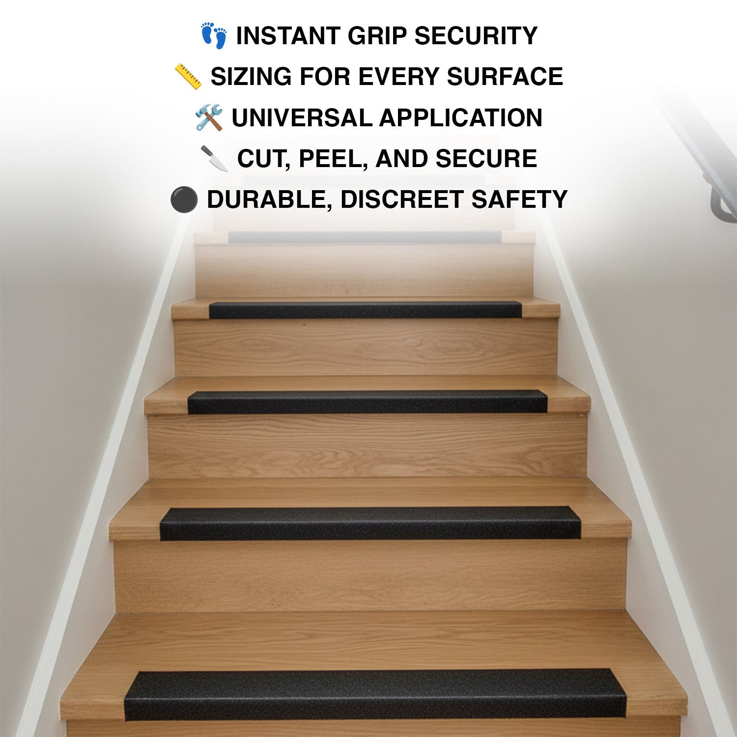 Anti Slip Non Skid Tape High Grip Sticky Backed Adhesive Black Floor Safety