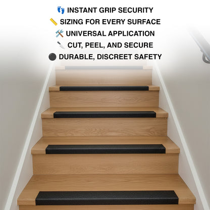 Anti Slip Non Skid Tape High Grip Sticky Backed Adhesive Black Floor Safety