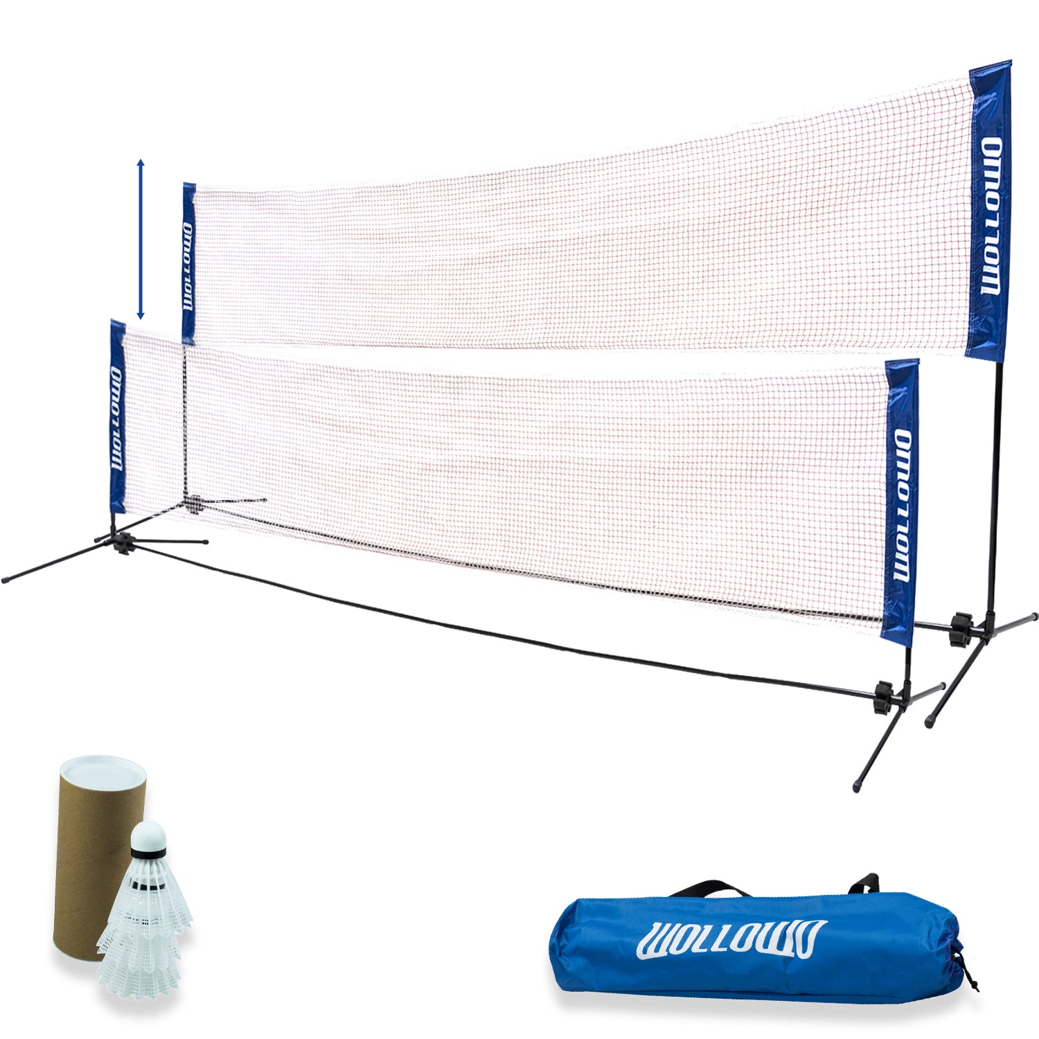 Wollowo 4m Foldable Portable Badminton Volleyball Net Frame Stand